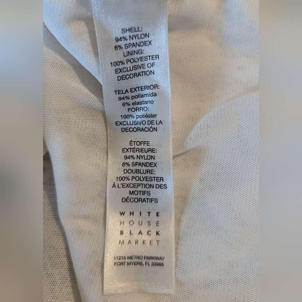 WHBM Long-Sleeve Reversible Ivory Lace Top (S) - Picture 5 of 8